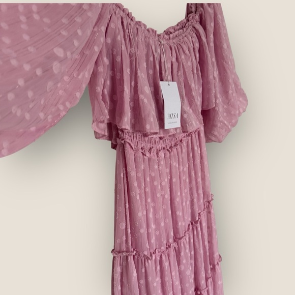 Misa | Cassandra Off-Shoulder Tiered Maxi Dress | Size XS (Fits S) | NWT - Picture 11 of 11